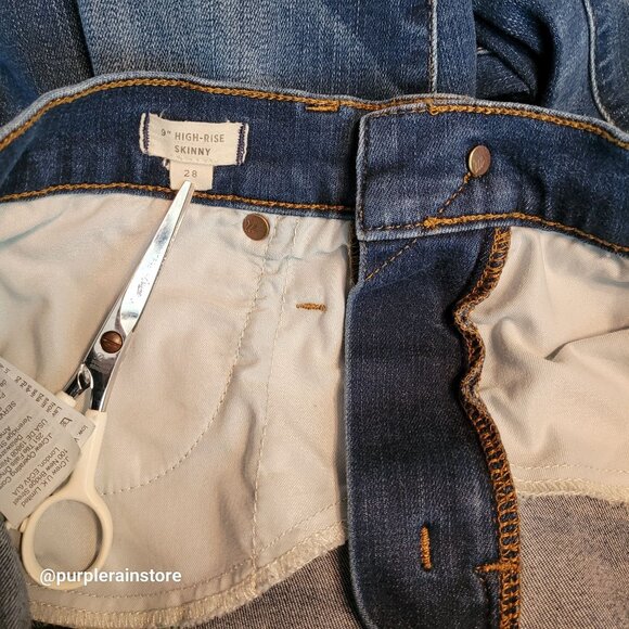 Madewell Jeans 28 Skinny 9" High Rise Creston Wash J4624 Tummy Control Stretch - Picture 4 of 12